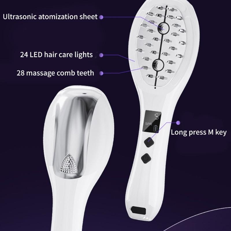 5 Gear Adjustable Electric Scalp Massage Brush Comb USB Rechargeable Vibrating Scalp Massager Tool for Hair Treatments