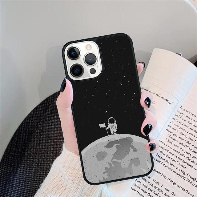 Aesthetic Space Moon Astronaut Mobile Phone Cases Cover For iPhone 17 Air 16 15 14 12 13 11 Pro MAX Apple Plus SE2020