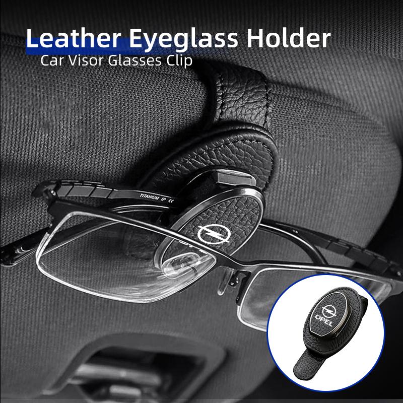 Clip Porte-Lunettes de Soleil en Cuir pour Voiture Pare-Soleil Porte-Lunettes pour Opel Corsa Insignia Vectra Zafira Meriva Mokka Vivaro Antara Ampera