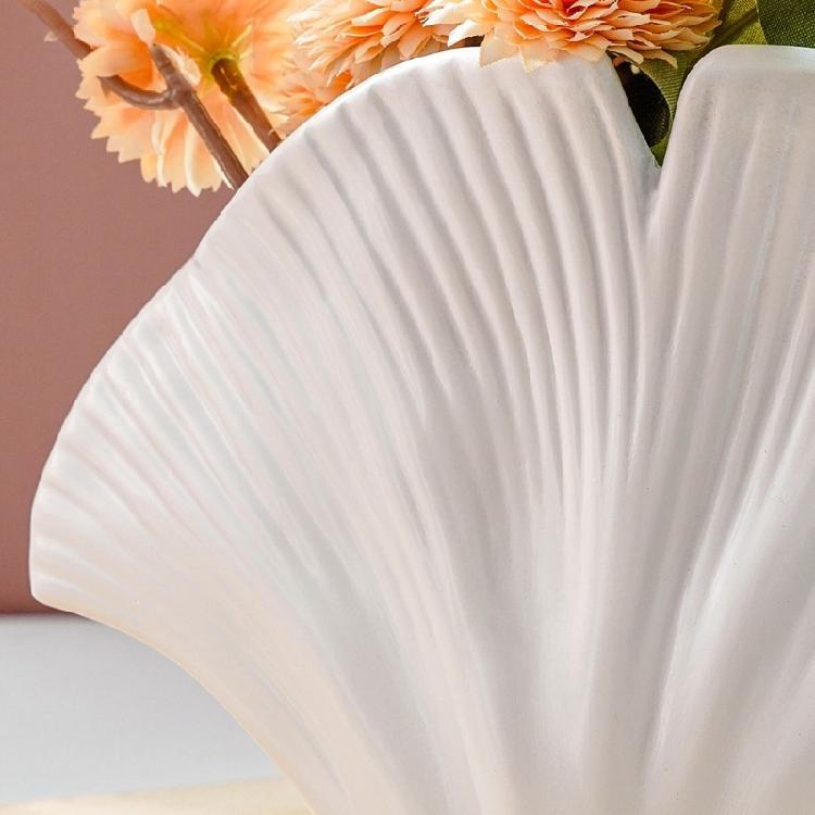 Modern Resin Art Flower Vases Coastal Clam Shell Shape Decorative Vases for Aesthetic Living Room Centerpieces Decors