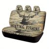 Car Seat Cover Set Featuring A Hunting And Fishing Theme, Suitable For Various Vehicles. This Trendy Novelty Set Includes Full F