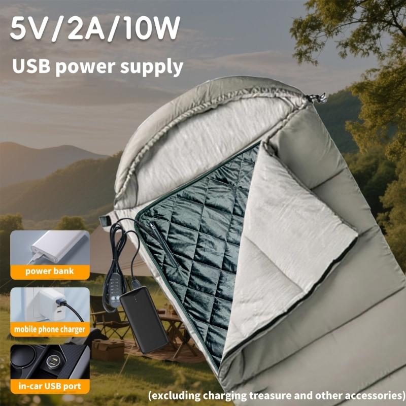 Elektrische Zeltheizungen Matten USB-betrieben Für Campingausflug Langlebigkeit Synthetische Faser mit intelligenten Thermostaten