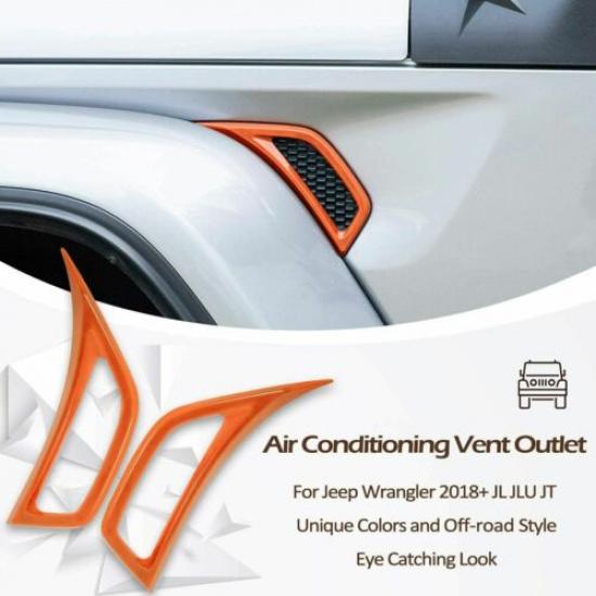 Side Leaf Air Vent Cover Trims For Jeep Wrangler JL JT 2018+ Accessories Orange
