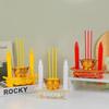 Vintage LED Electronic Candle Burner Flameless Candlestick Holder Resin Craft Ornament for Home Party Festival Decor