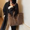 Velvet Canvas Bag Women'S Autumn And Winter Versatile Large-Capacity Tote Bag Student Shoulder Commuter Tote Bag