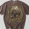 Wild Boar Forest Illustration Tee: Vintage Comfort Colors Cotton Shirt
