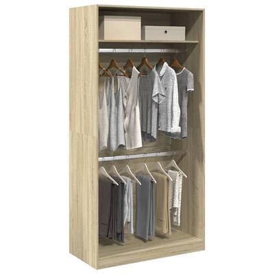 Vidaxl Wardrobe, Sonoma Oak Color, 100X50X200Cm, Wood-Based Material