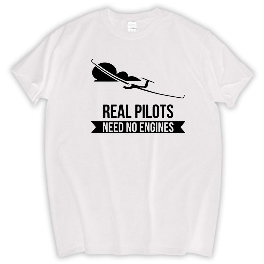 Real Pilots Need No Engines Sailplane New Design Summer Unisex Short Sleeve Tshirt Print Unisex Cotton Tee And Tops