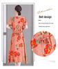 2023 Plus Size Floral Summer Cotton Dress for Middle-Aged Women
