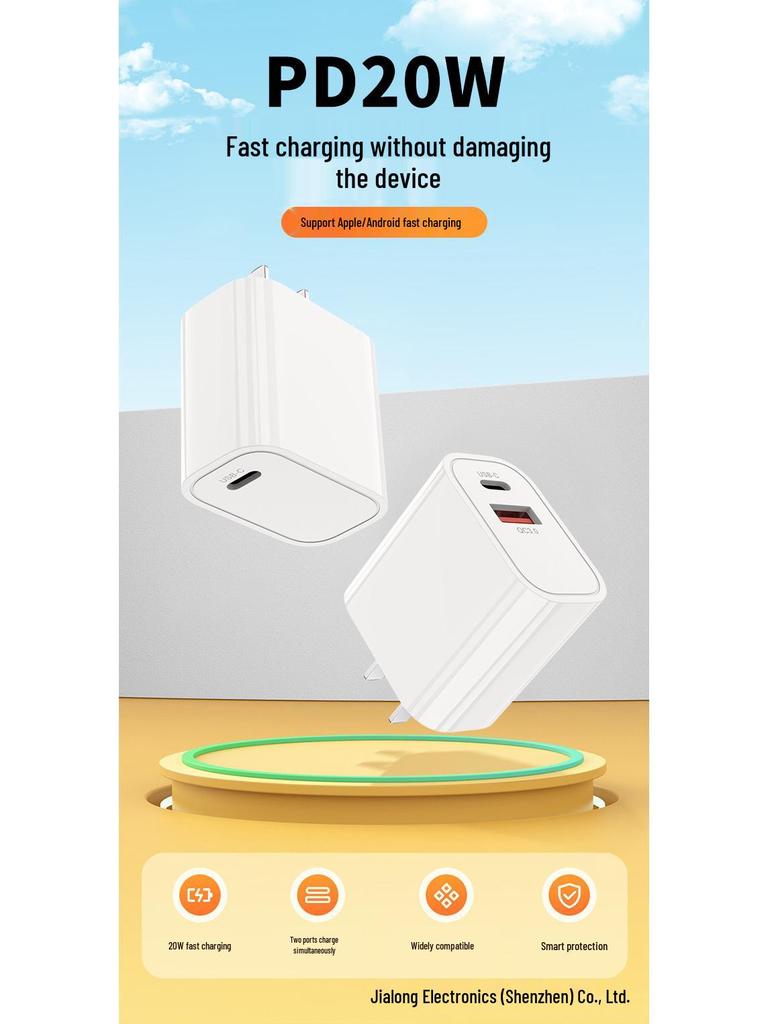 Compatible with Apple 20W PD Charger Head, 3C Certified for iPhone 15 Fast Charging