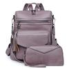 Winter new retro fashion backpack large capacity double color fringed backpack