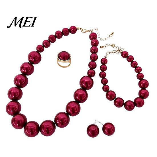 Faux Pearl Earrings Set 3Pcs/Set Imitation Pearls Jewelry Set, Adjustable Length Choker Necklace with Ear Studs And Bracelet, for Weddings Banquets