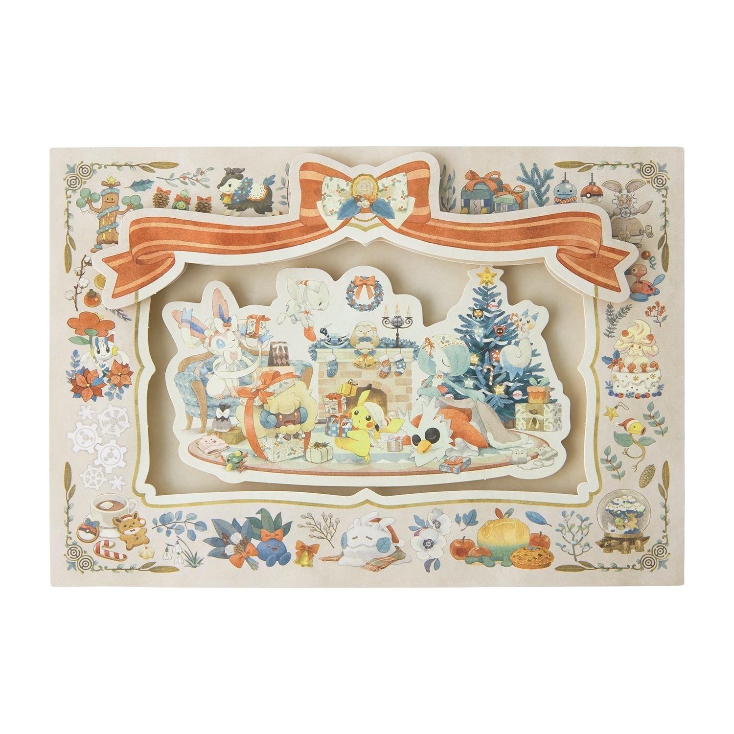 

НОВЫЙ! !Поздравительная открытка-поп-ап «Благословения Покемонов» - Дизайн 3D с Делибирдом и друзьями