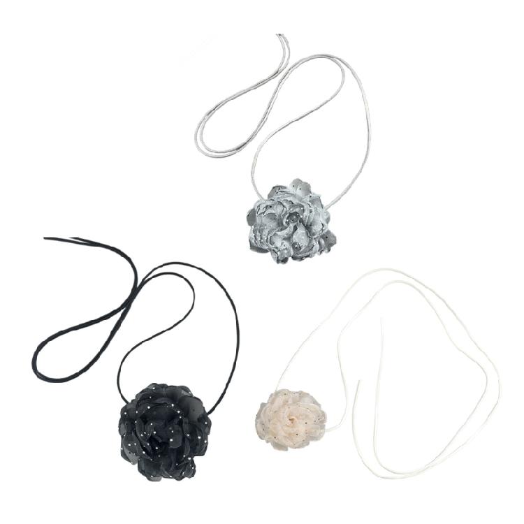 3D Rose Pendant Necklace Versatile Floral Clavicle Chain Simulated Flower Choker