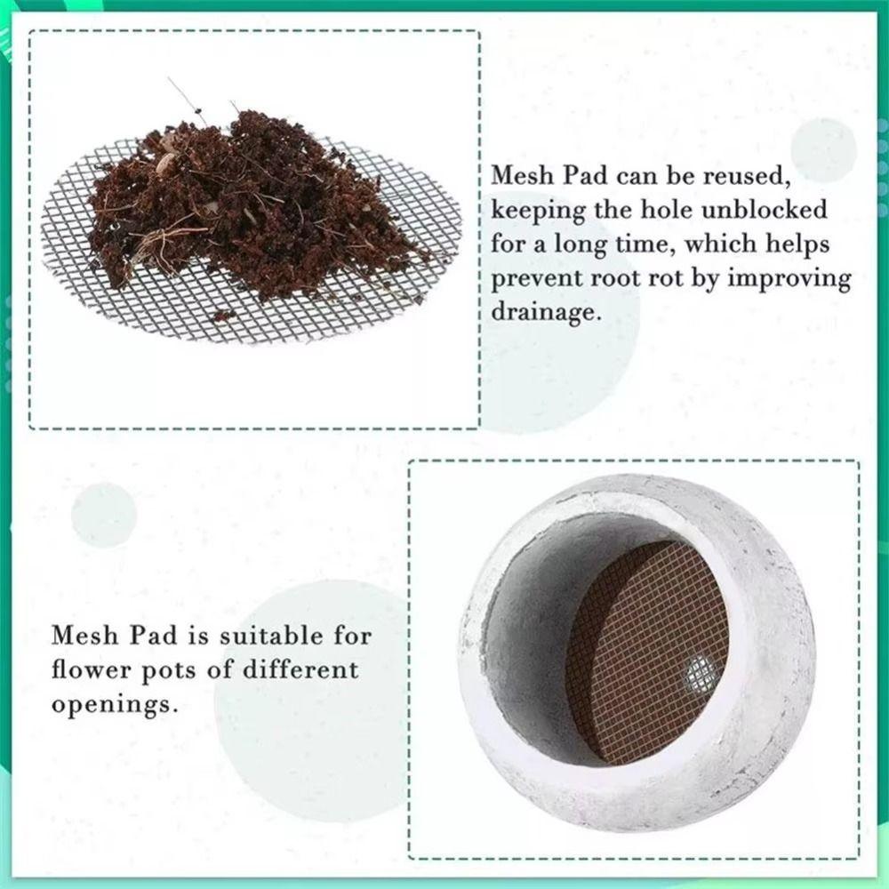 50PCS/Set Plastic Flower Pot Hole Mesh Pad Round Flower Pot Gasket  Bonsai Flower Tools