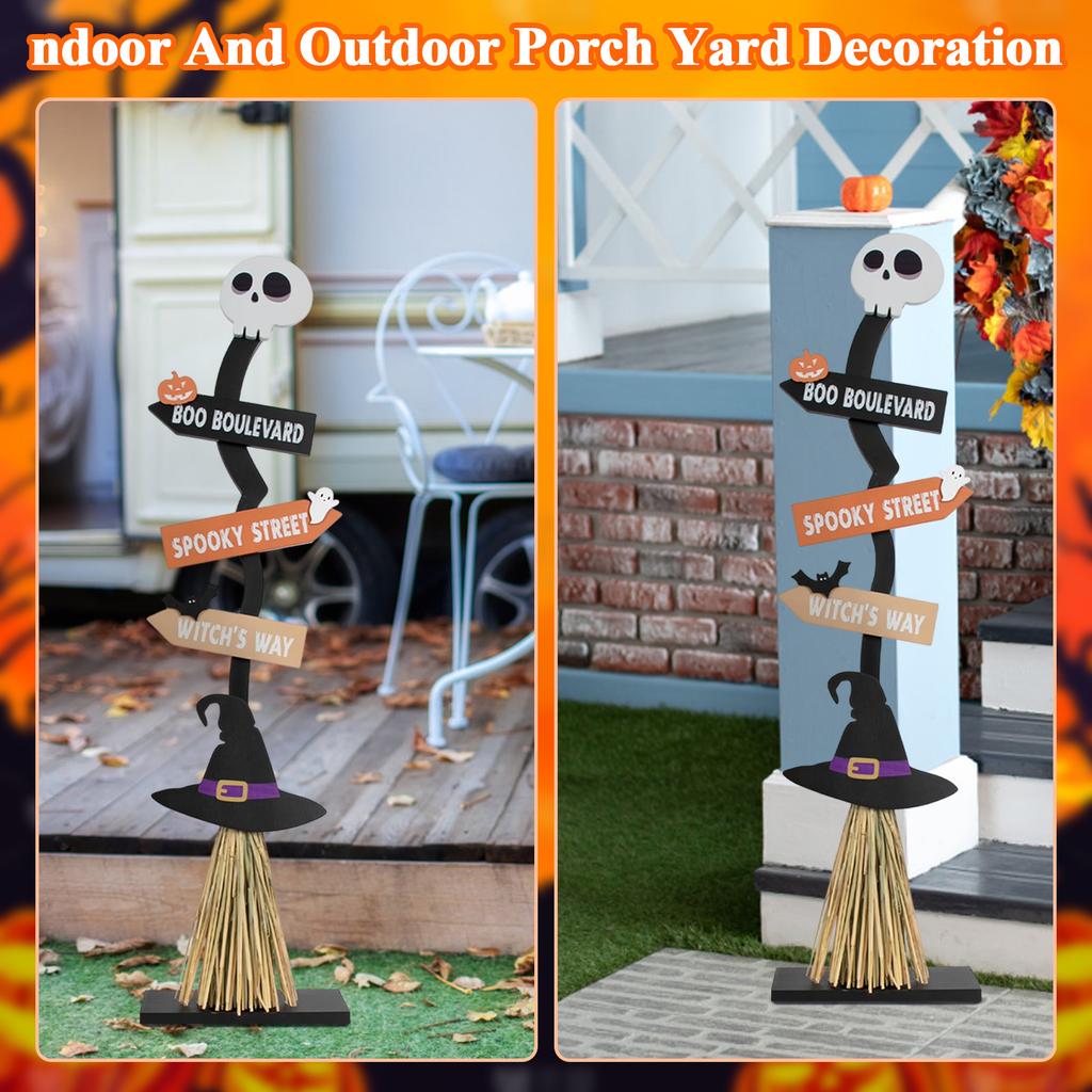 Halloween Wooden Witch , Indoor And Outdoor Porch Yard Decoration - Ghostly Witch Decoration