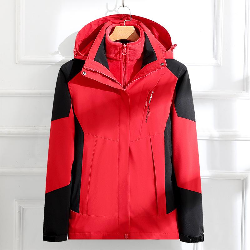 Jacket Three-in-one Detachable Two-piece Set Women's Outdoor Mountaineering Clothing Windproof and Waterproof Autumn and Winter Hidden Jacket