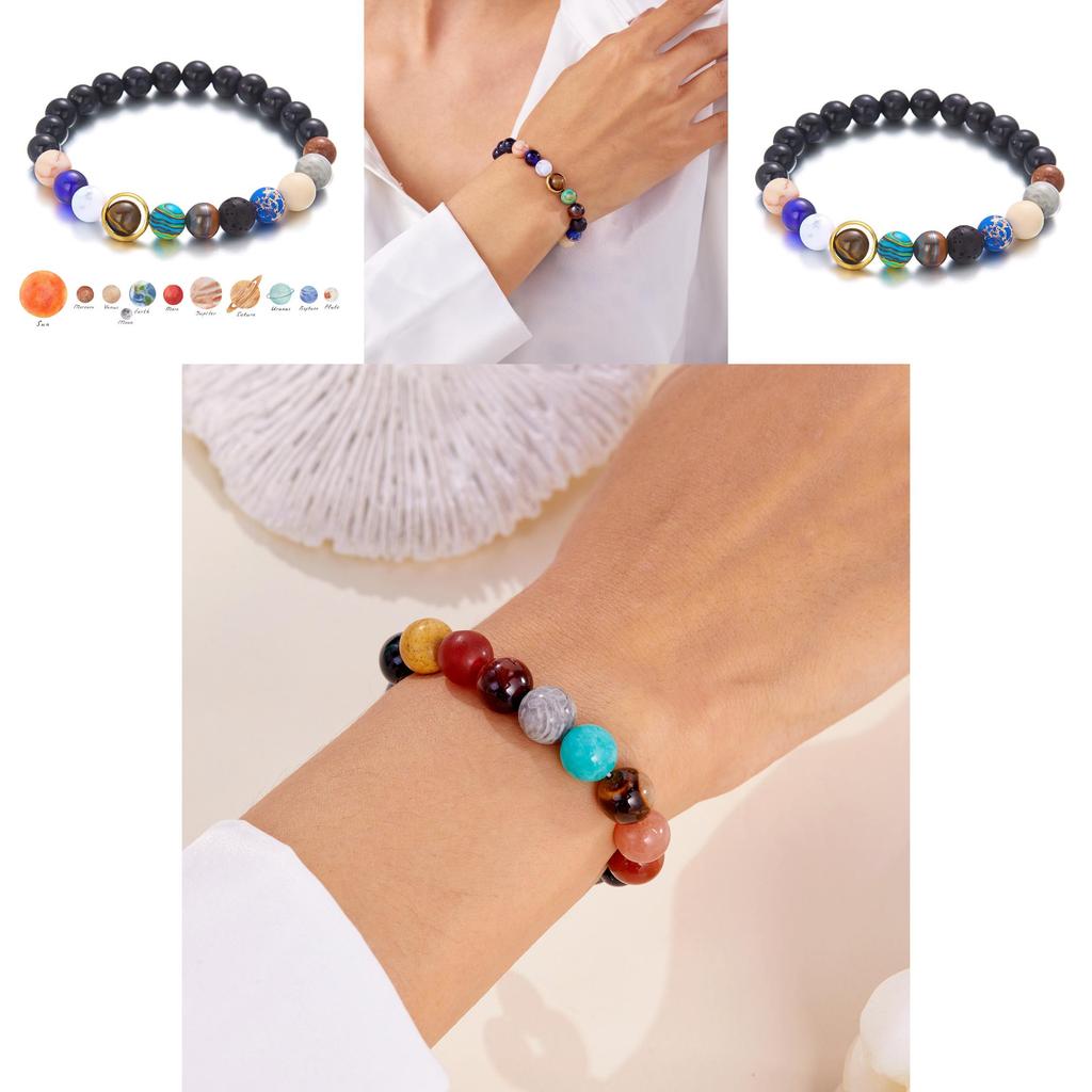 Zodiac Galaxy Beaded Bracelet With Natural Stones And Star Element For Men Women