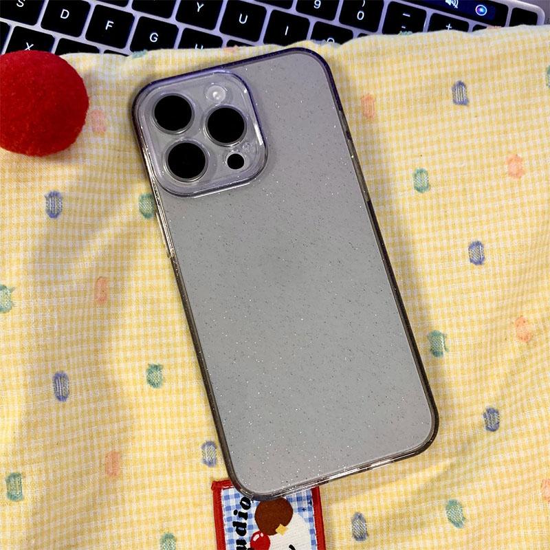 Soft Glitter Transparent Phone Case For iPhone 11 12 13 14 15 16 Pro Max Plus Shockproof Silicone Clear Bumper Cover