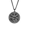 Dawapara Erzengel Azrael Siegel Salomos Engel des Todes Kabbala Amulett Anhänger Halskette Edelstahl Schmuck