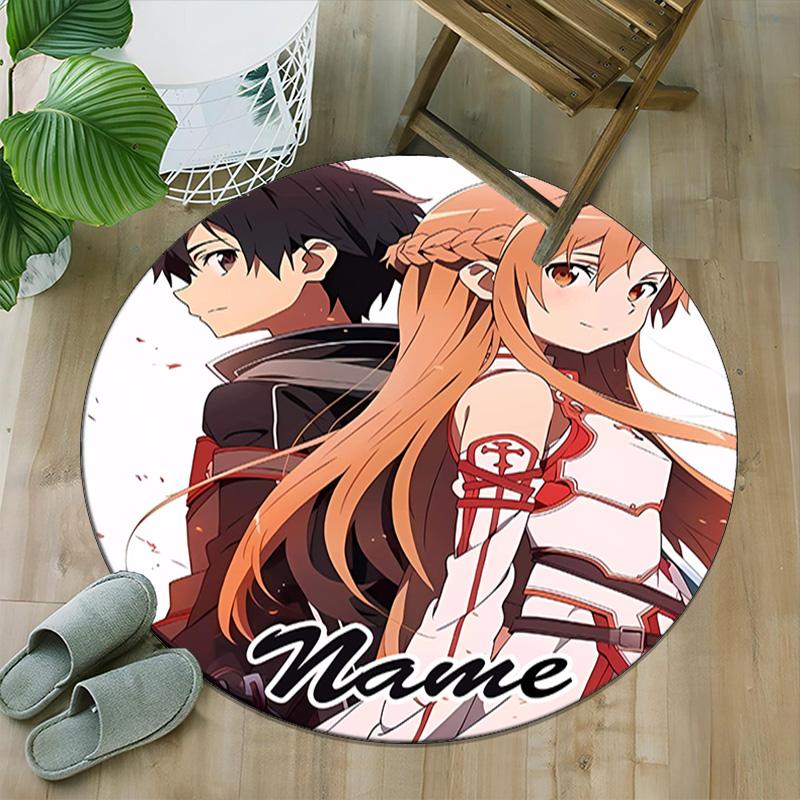 Customizable S-Sword Art Online2 Round Non-Slip Carpet - Ideal for Garden, Picnic, Office, Perfect for Decoration, Suitable For All Seasons