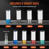 Lug Nut Impact Socket Set 1/2 in Drive Metric and SAE 6-Point Deep Socket