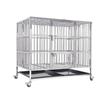 Stainless Steel Dog Cage with Toilet, for Small to Large Breeds, Full Square Tube Design, Suitable for Golden Retrievers.