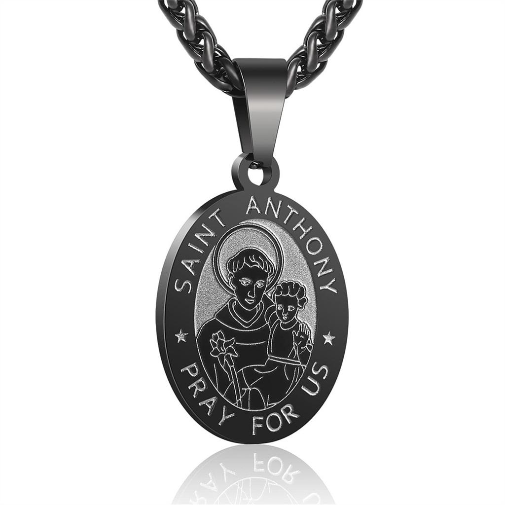 Double-sided Portrait Medal Cross Men's and Women's Pendant Necklace Jewelry
