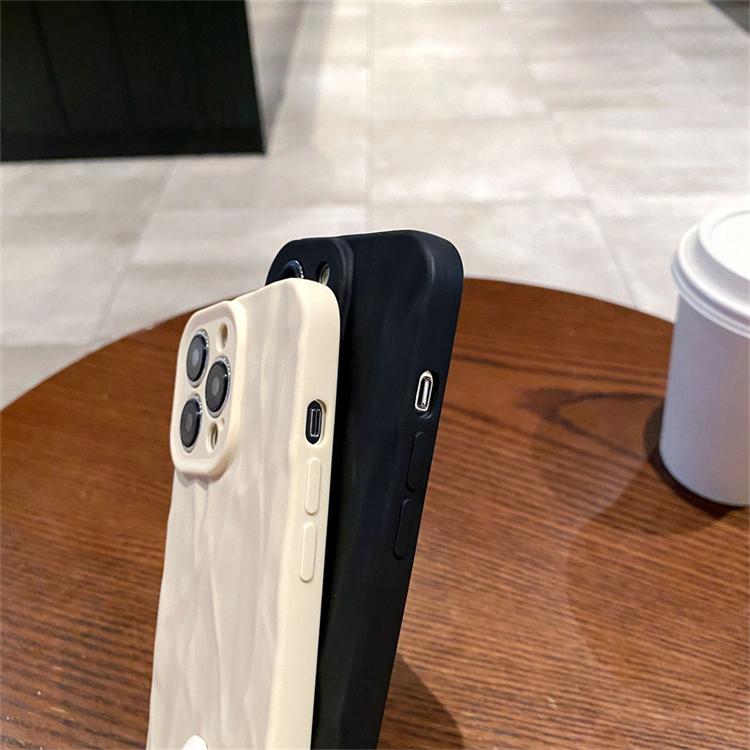 For iPhone 15 14 13 12 Mini 11 Pro XS Max X XR SE 7 8 Ice Cream Frosted Wrinkled Soft Phone Case Protective Soft Back Cover