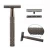 Double Edge Safety Trimmer Manual Stainless Steel Beard Groomer for Men Matt Black