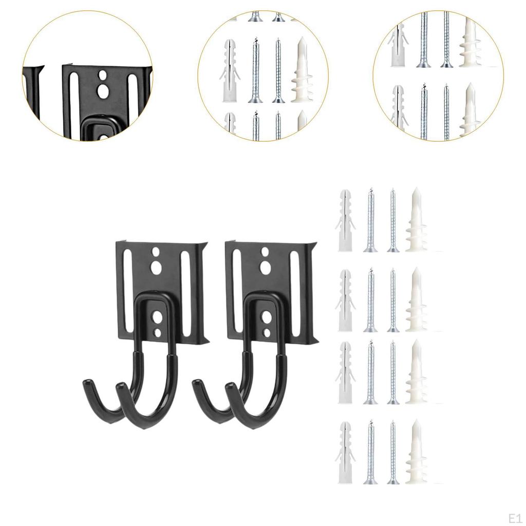 2 Heavy Duty Garage Hooks, Wall Storage Hangers, Utility Hooks for Bicycles, Extension Cords,