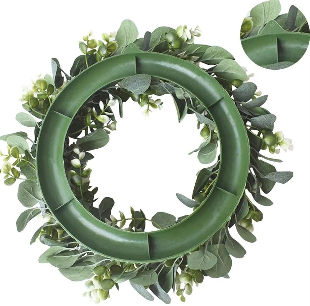 1pc Artificial Plants Eucalyptus Wreath Door Knocker Green Leaf Round Home Room Decora Festival Party Hanging Porches Windowsill