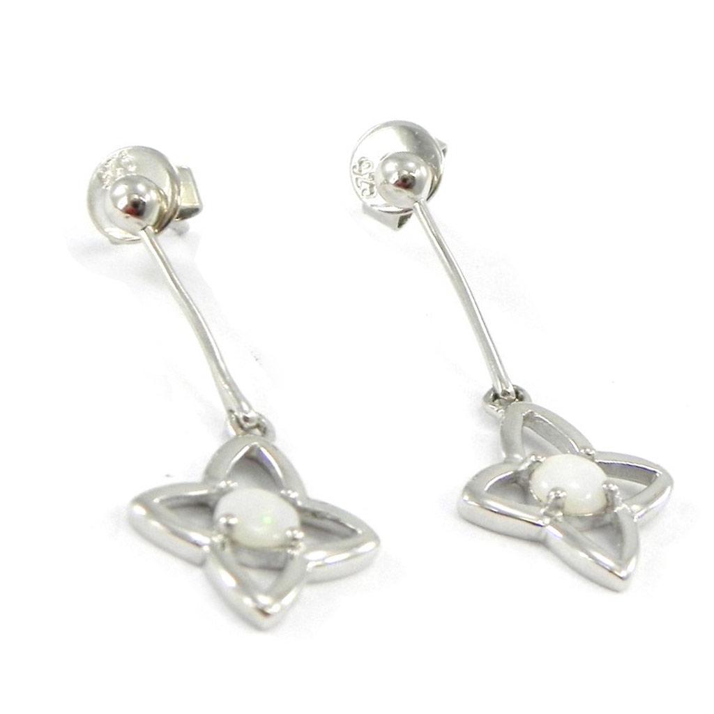 Les Trésors De Lily [G8702] - Silver Earrings 'Goddess Opal' Silver White (rhodium-plated) - 12x30 Mm