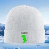 Green dinosaur says 'RAWr'! Cute cartoon Men Women Unisex Knitted Hat Beanie Pullover Cap Winter Thermal Warm Christmas Outdoor