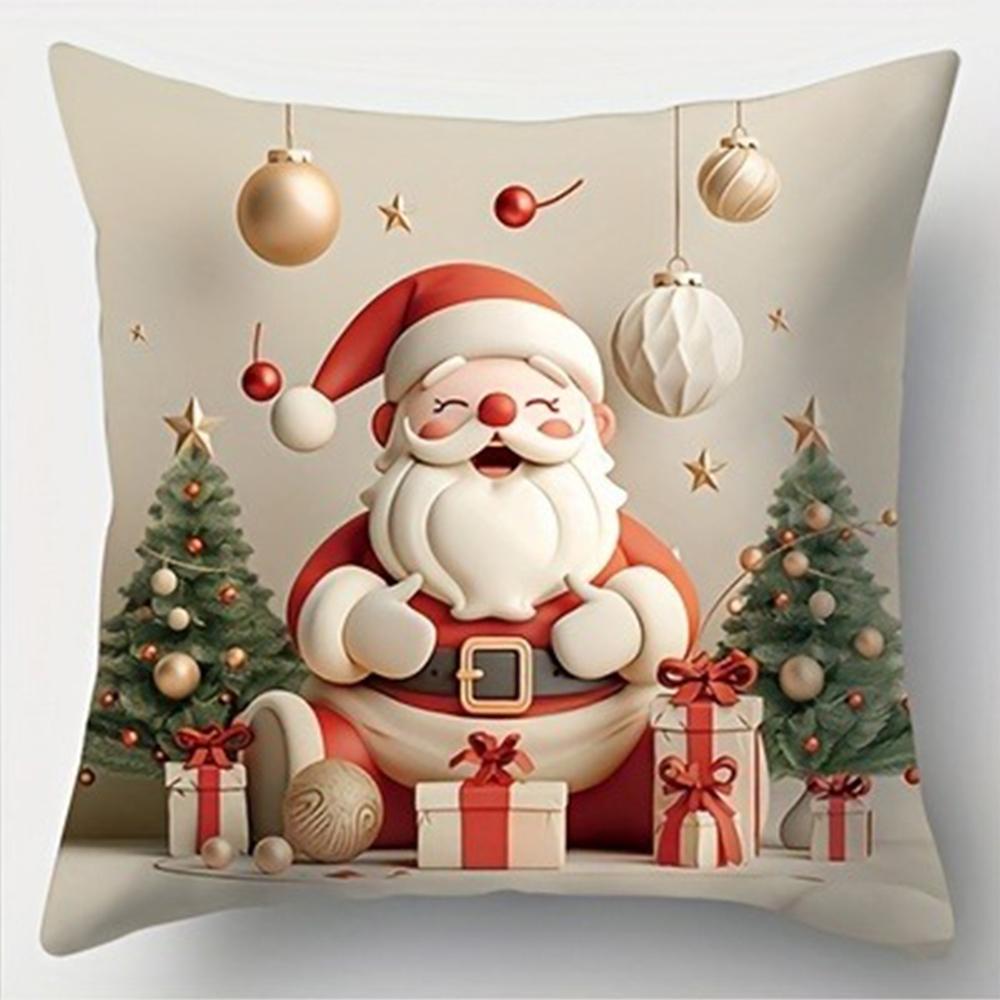 Christmas Decoration Pillowcase New Year Gift Santa Claus Snowman Pillow Cover Home Room Decoration Sofa Cushion Cover