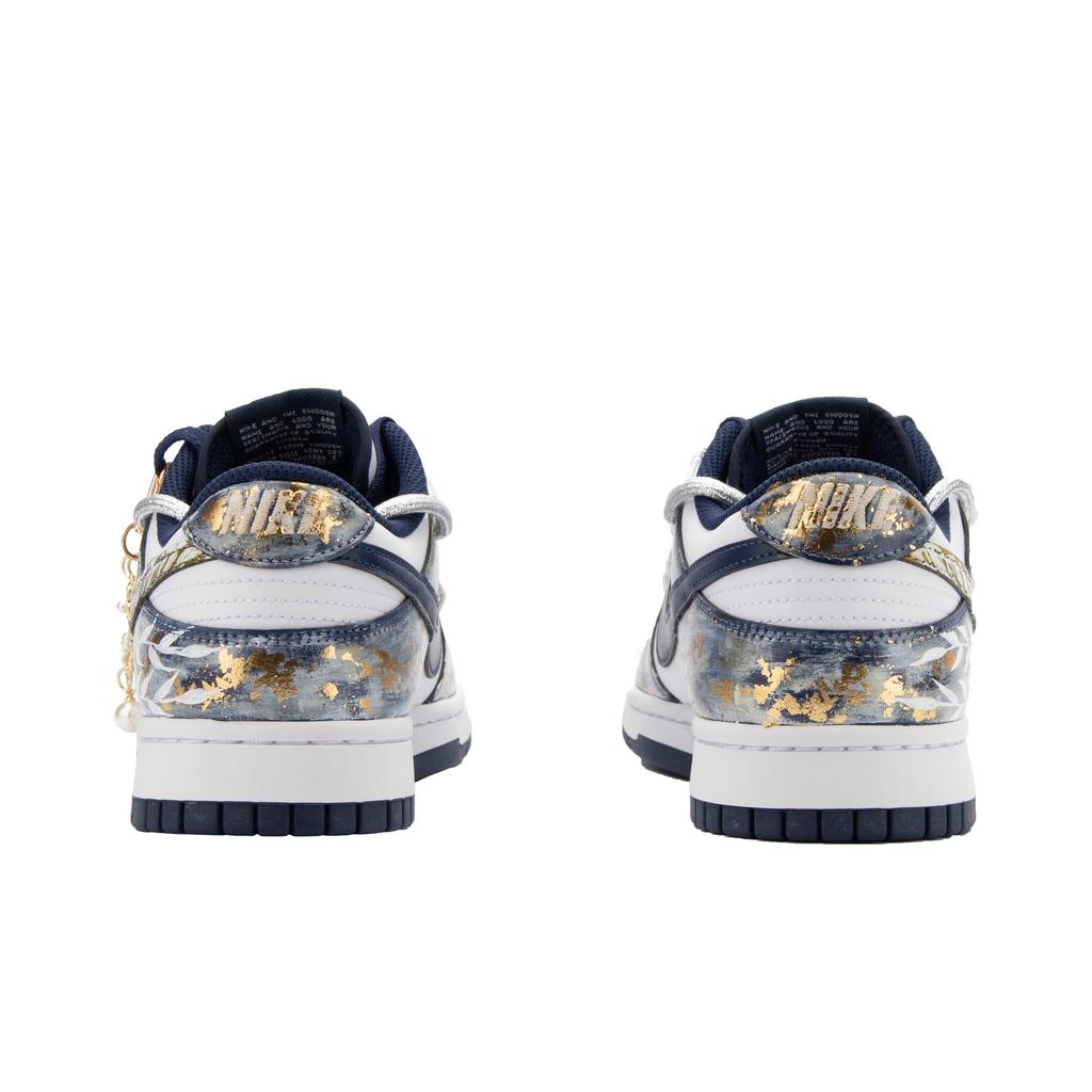 Nike Dunk Jiang Jin Yue, Venus Abrasion Resistant Low Top Skateboard Shoes Unisex White Blue Gold HF5441-107(Team445- )