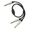 6.35mm to Dual 6.35mm Y Splitter Cable Professional Male to Male 1 4 Inch Stereo Cable for Amplifier Microphone Speaker