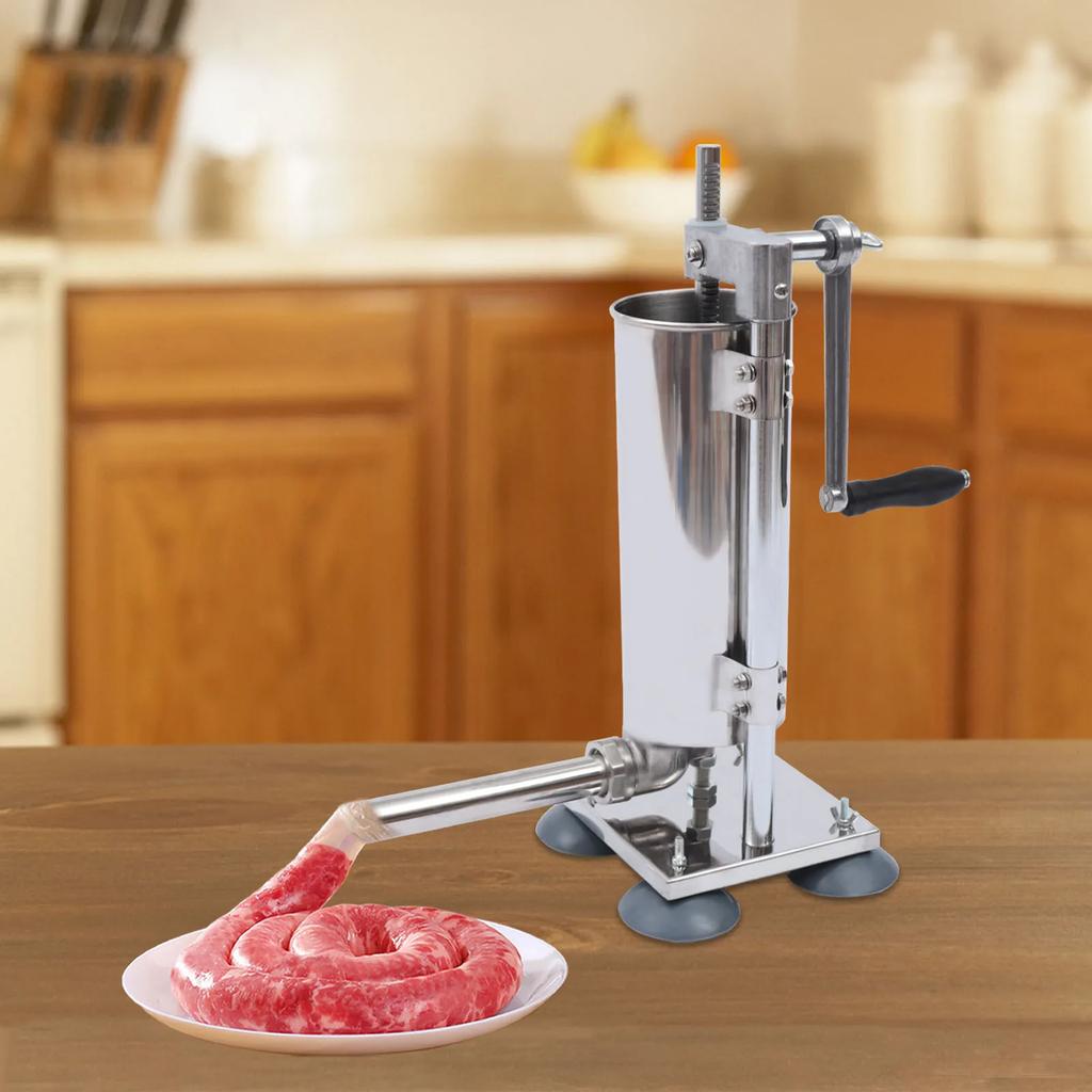Suction Cup Vertical Manual Enema Machine, Small Stainless Steel Meat Processing Machine with Multiple Specifications of Pipes