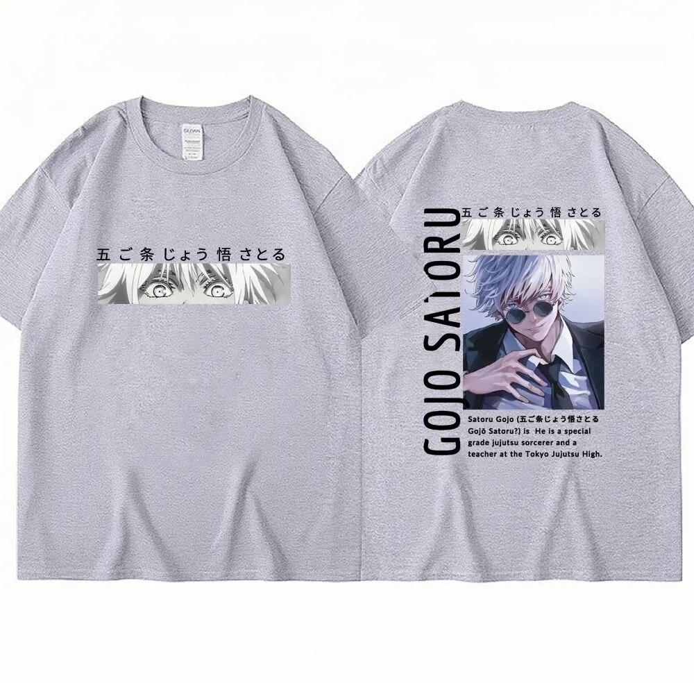 Japan Anime Jujutsu Kaisen Tričko Gojo Satoru Harajuku Manga Krátký rukáv Unisex Dámské Cool trička Streetwear Y2k Oblečení Topy