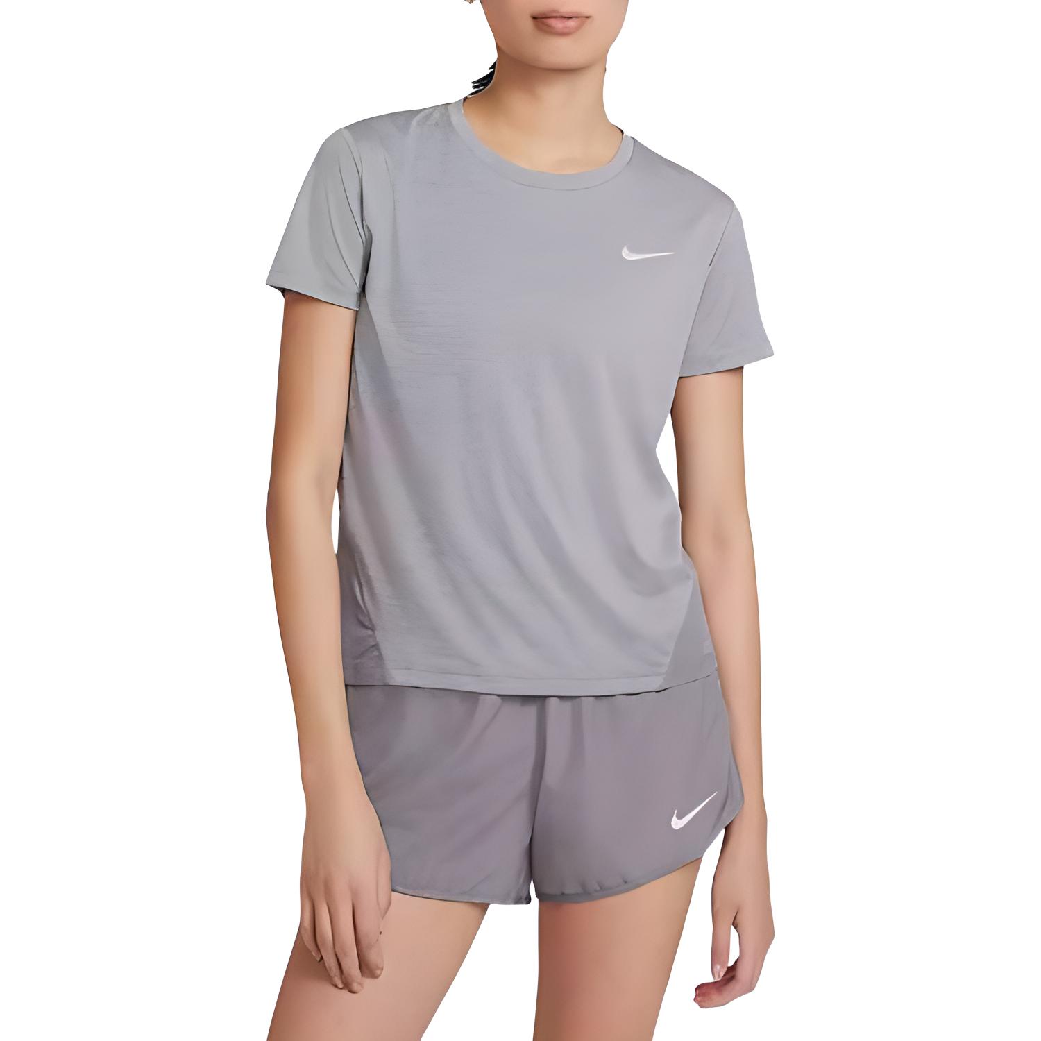 

Nike Logo Round Neck Pullover T-Shirt Women Tops Gray AJ8121-056 L
