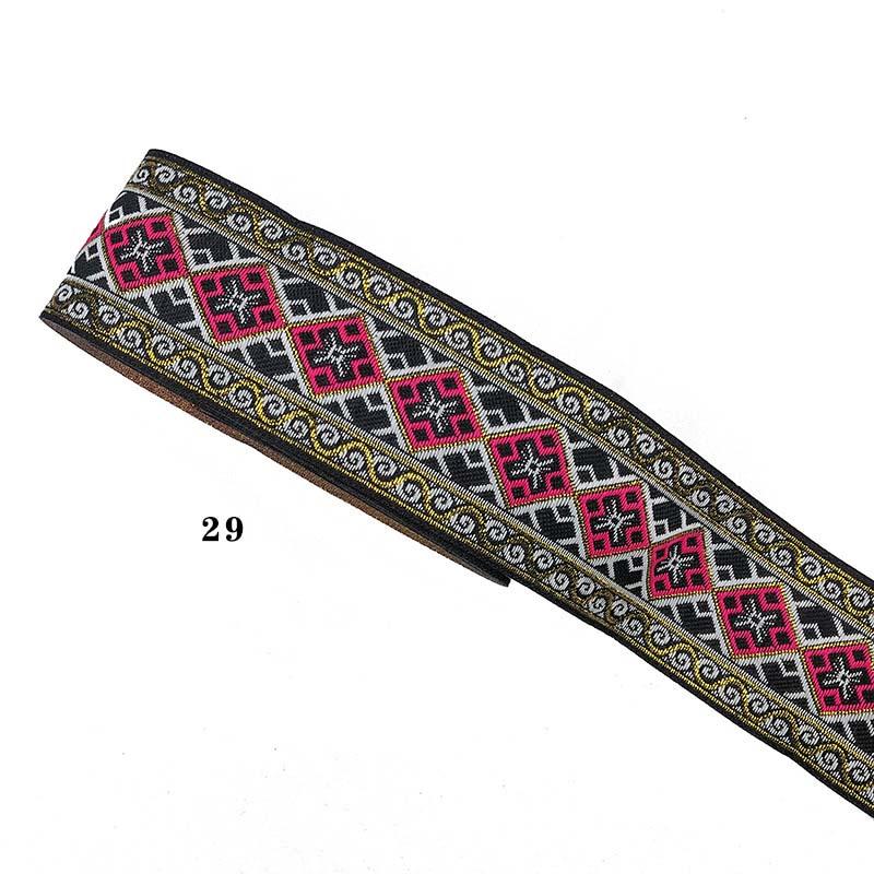 Cinta de Pasamanería Bordada Jacquard de Encaje Étnico para Adorno de Borde de Cuello de Vestimenta de Ropa Nacional Tradicional de Bricolaje de 5 cm