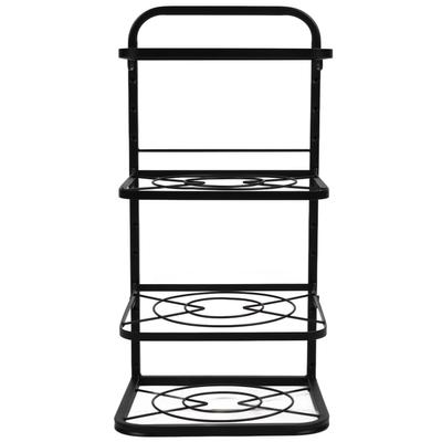 Kitchen Pots Organizer 4 Tiers Adjustable Height Space Saving Pan Rack for Under Sink Cabinet