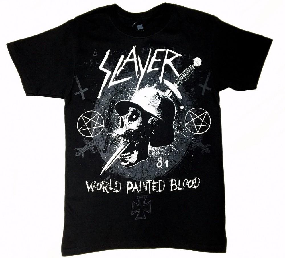 

Slayer WORLD PAINTED BLOOD КИНЖАЛ ЧЕРЕП Футболка НОВА S-4XL Ліцензована та Автентична Унісекс Футболка XXL