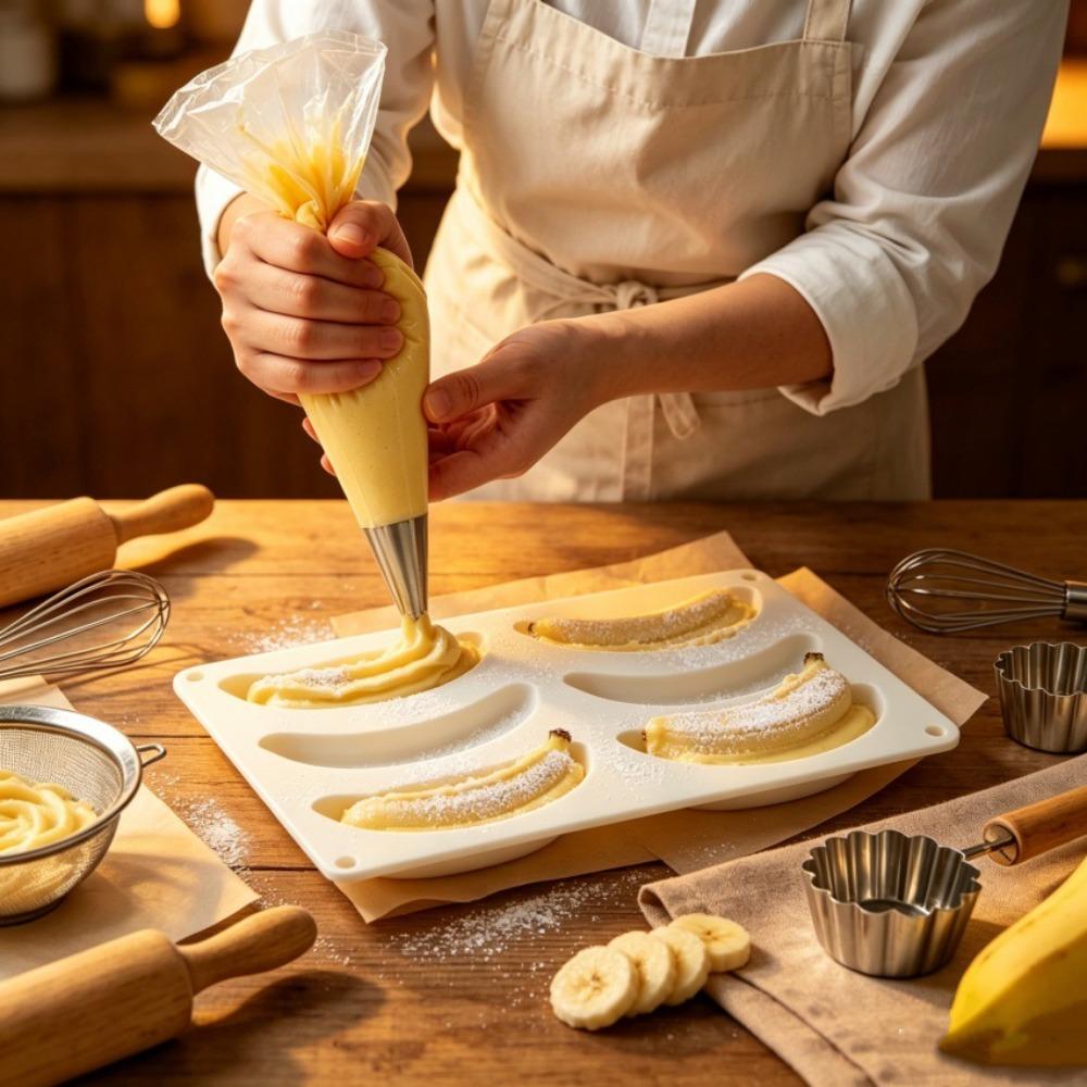 Bananenförmige Schokoladenform Lebensmittelqualität Silikon Französische Gebäckform Backform Gebäckherstellung