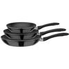 Set de poeles - - NOVA NOIR - 3 pieces - 20/24/28 cm - Aluminium forgé - Revetement VITAFLON - Induction