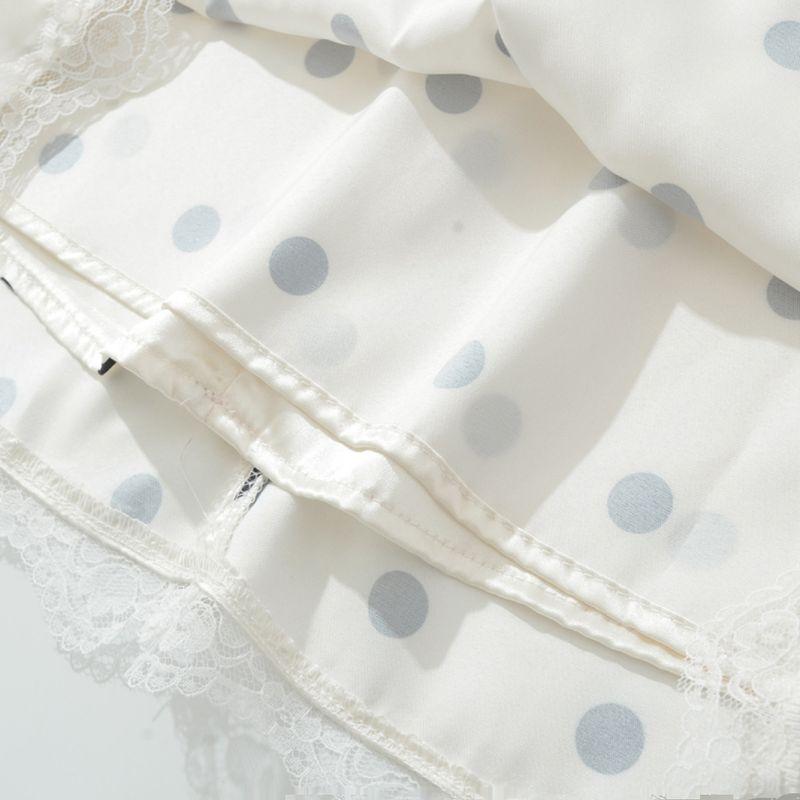 Kaslead New Arrival Women's Clothing Fashion Style Fashion Polka Dot Lace Lace Satin Sling Dress