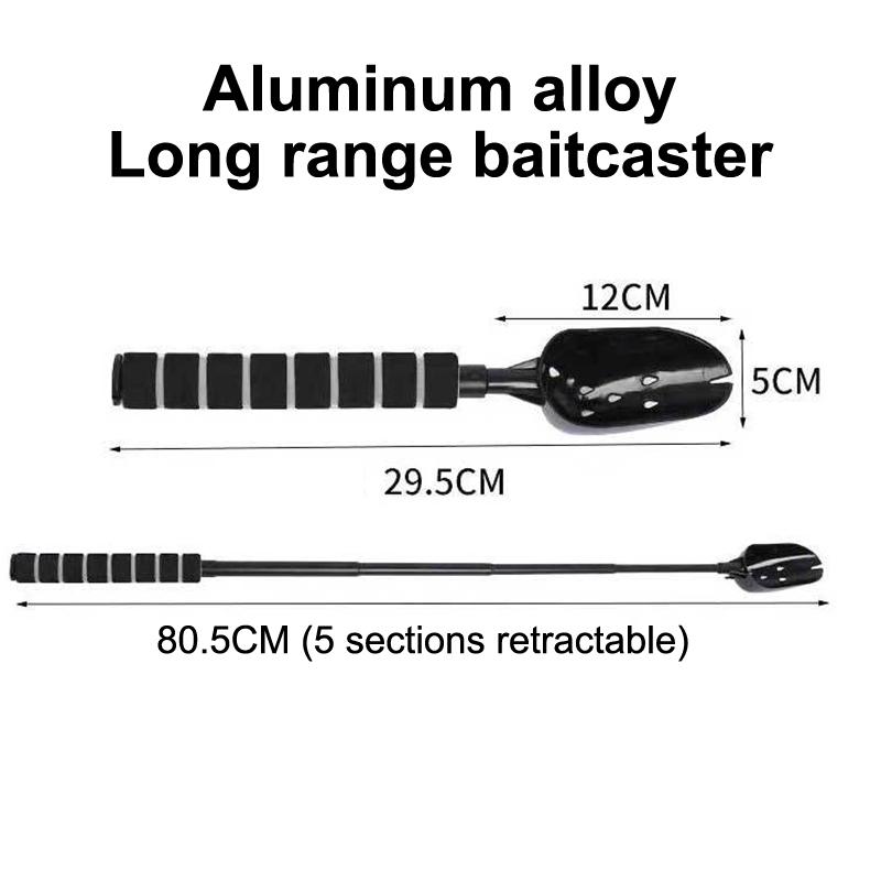 Bait Throwing Spoons Retractable Fish Bait Casting Scoop Lightweight Long Handle Non Slip Fishing Tackle Accessory
