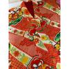 Used Shichi-Go-San Kimono Celebration Orange Floral Pattern Showa Retro
