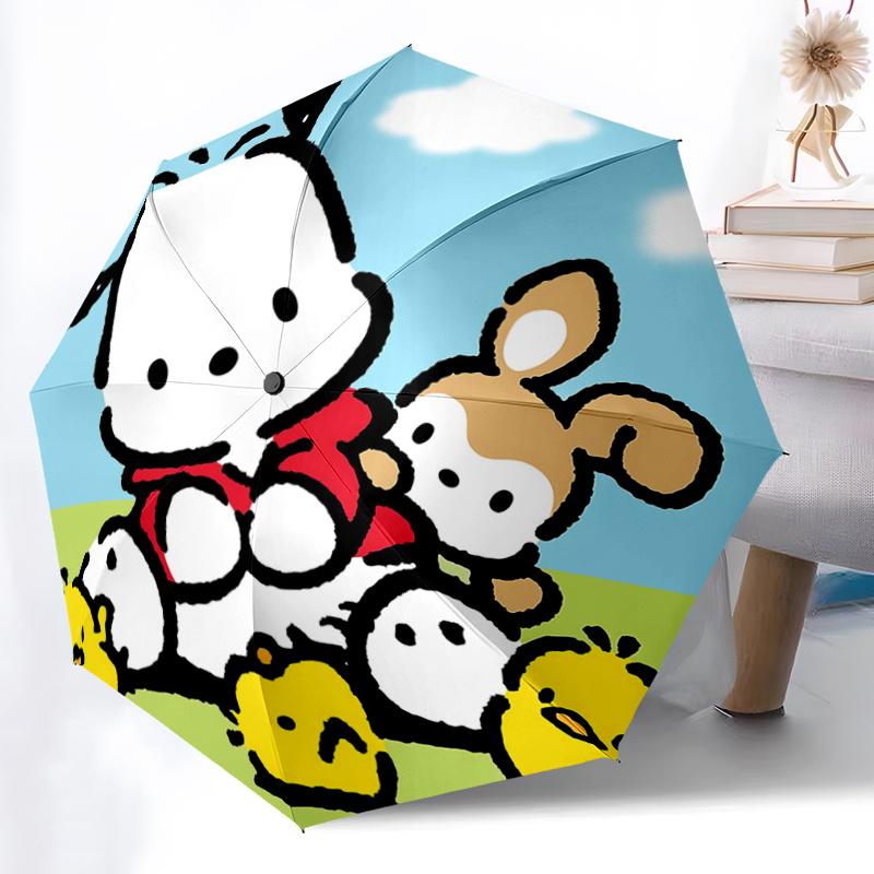 1pc Sanrio Characters Automatic Folding Umbrella - Portable Tri-Fold Design with 8-Bone Iron Frame, Perfect for Outdoor Use, Festive Gifts, Travel, Da
