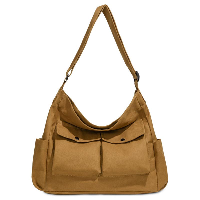 Retro tooling women's shoulder bag crossbody bag large capacity new canvas bag literary street leisure tote bag